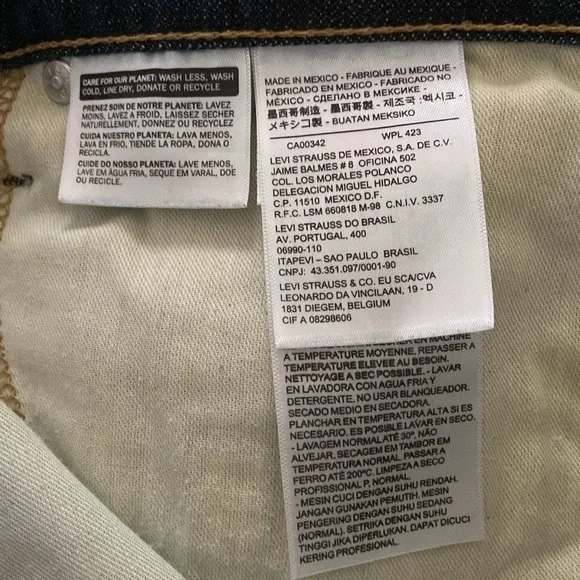 Levi’s Men’s 513 Dark Wash Denim Jeans Size 34 W 34L - Picture 4 of 4